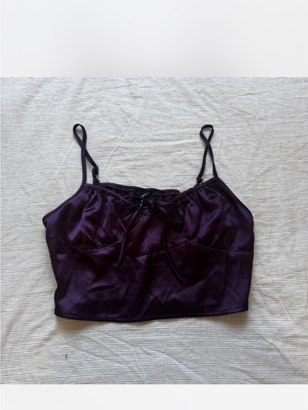 Forever21 Satin Deep Purple Crop Top